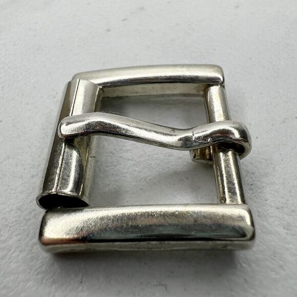Small Silver Tone Simple Basic Roller Belt Buckle - Picture 5 of 7